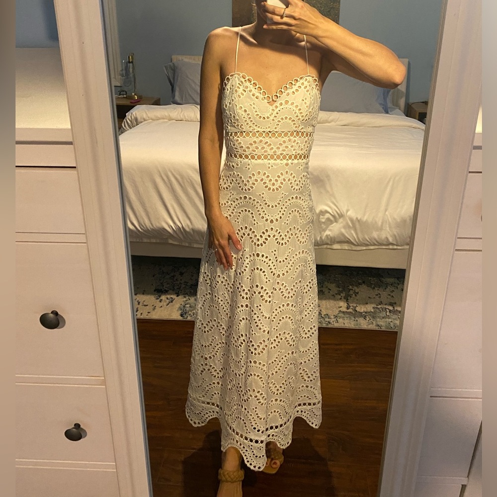 Gianni Bini White Maxi Bridal Cocktail dress